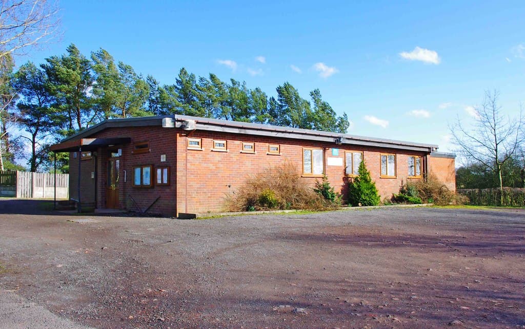 Bournheath Village Hall on Claypit Lane, photographed in March 2012